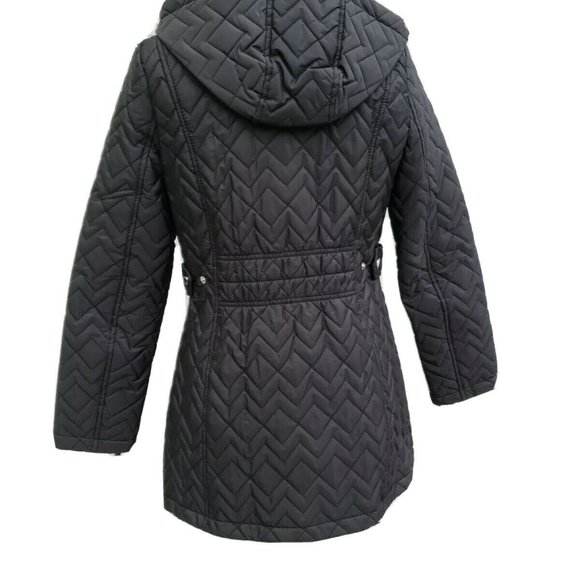 Calvin Klein Women's Quilted Chevron Jacket Black - Picture 9 of 12